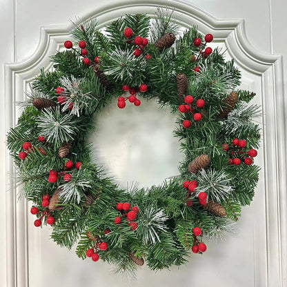 Decoração de Natal, Guirlanda Festão Aramado, 40cm e 60cm, Verde/Vermelho