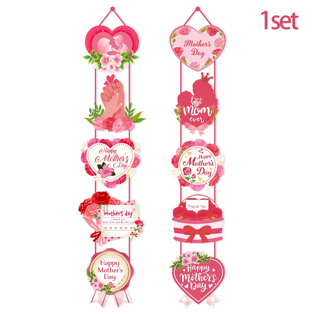 Decoração Teto de Dia das Mães Porta Pendurada Banner Dia das Mãe
