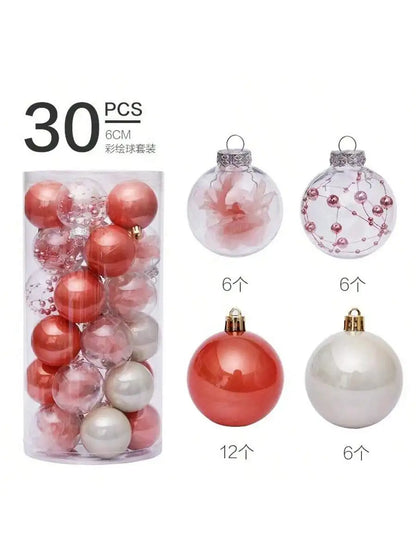 Bola De Natal 6 cm Para Pendurar Na Árvore decoração de natal conjunto de plástico