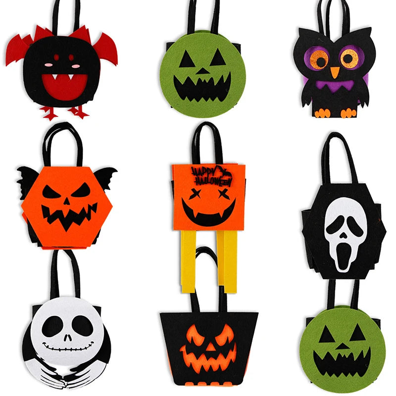 Sacolas de doces de Halloween para crianças - Sacola reutilizável de Halloween adequada