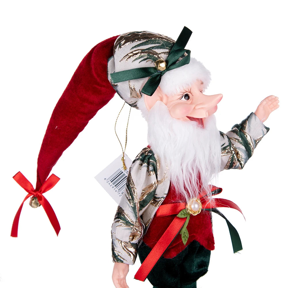Enfeite Elfo Verde e Vermelho 45cm e 55cm Merita, Personagens Natalinos para Decoração
