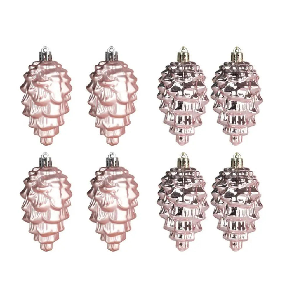Decoração de Natal Lindo 8 Peças Pingentes de Pinha com Cordão Brilhante cor Brilhante