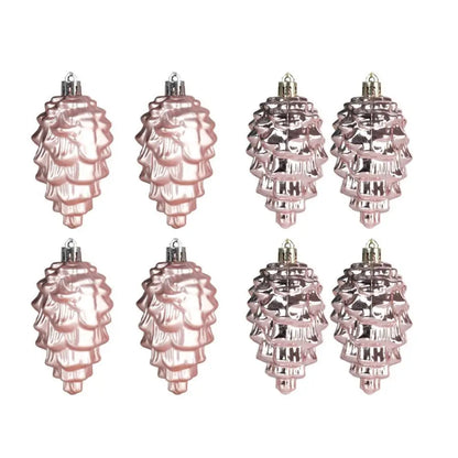Decoração de Natal Lindo 8 Peças Pingentes de Pinha com Cordão Brilhante cor Brilhante