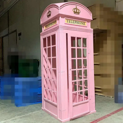 Cabine Telefônica Britânica Antigo Retro Laranja Estilo britânico antigo vintage foto cabine