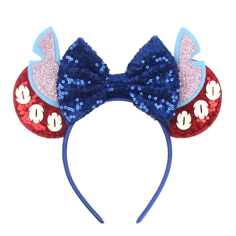 Tiaras Acessórios Disney orelha de rato com laço brilhante, Lantejoula de dupla celebração