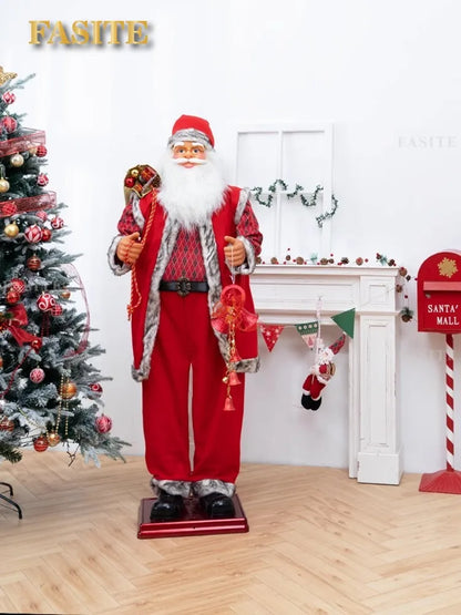 Papai Noel Dançante Animado Shopping Em Tamanho Real, Papai Noel Dançante Cantando