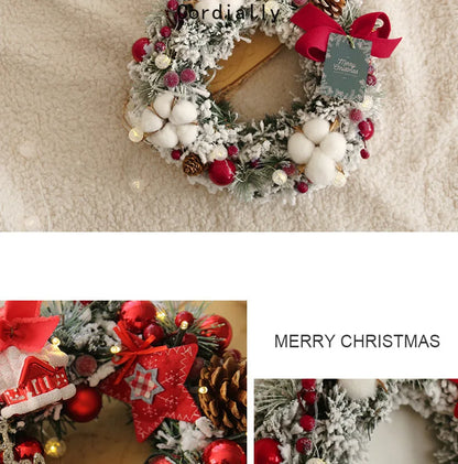 Guirlanda de outono de 50CM, elegante guirlanda de Natal champanhe dourado vermelho