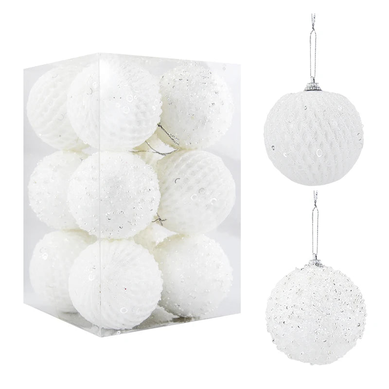 Bola de Natal 12 Peças enfeites natalinos pendurados para uso interno e celebrações, Ouro