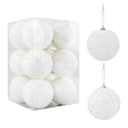 Bola de Natal 12 Peças enfeites natalinos pendurados para uso interno e celebrações, Ouro