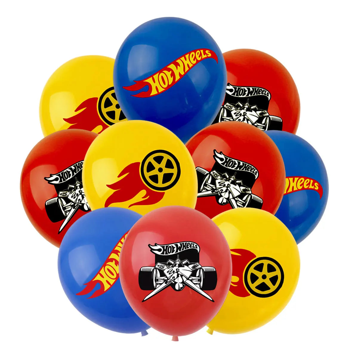 Kit Festa Hot Wheels com Balões e Decorações de Aniversário (23 peças)
