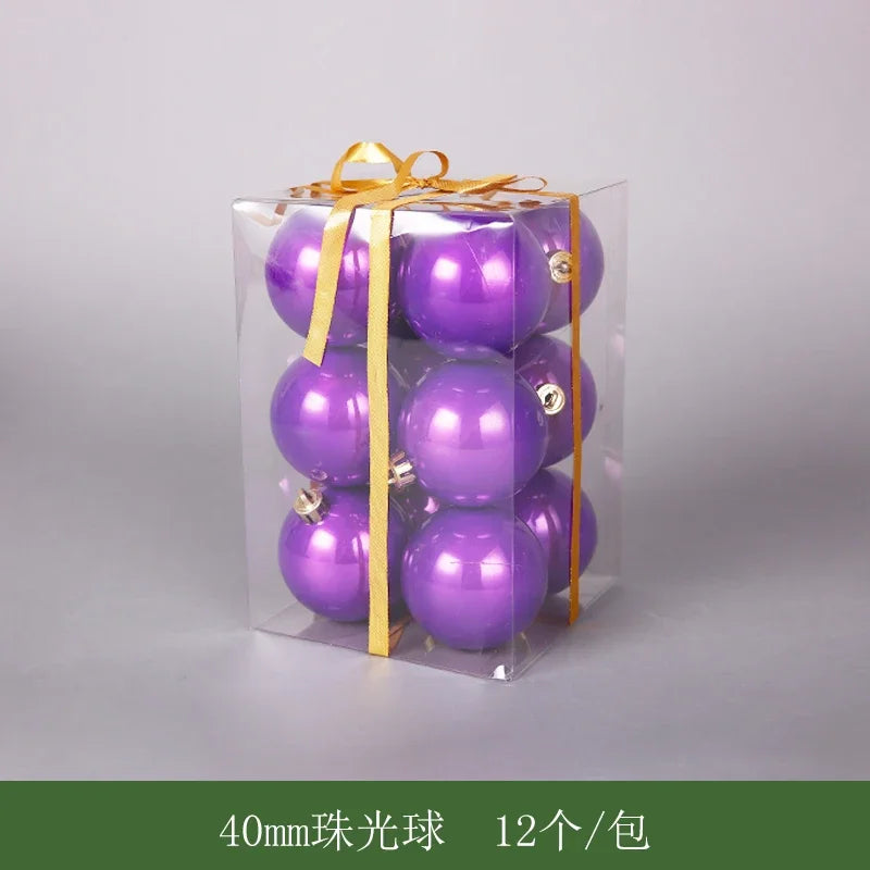 Bola de Natal Roxo 12 peças Bolas Violeta Lisa Natal Árvore Enfeite Árvore 250MM
