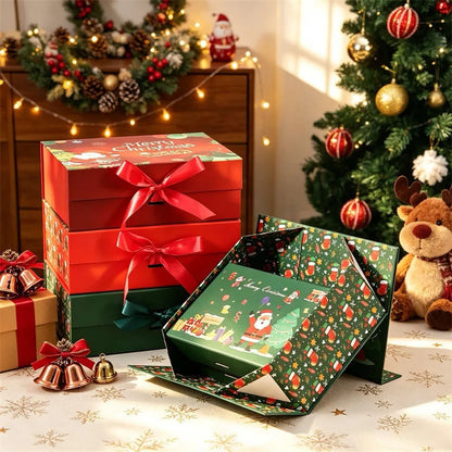 Caixa Presente de Natal Linda Caixas de Armazenamento de Papelão Decorativas de Natal