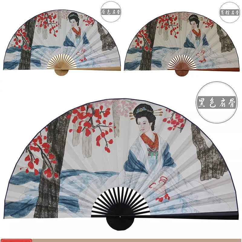 Grande Leque Pendurado, Decoração de Parede de Fundo, Leque Pendurado Artesanal