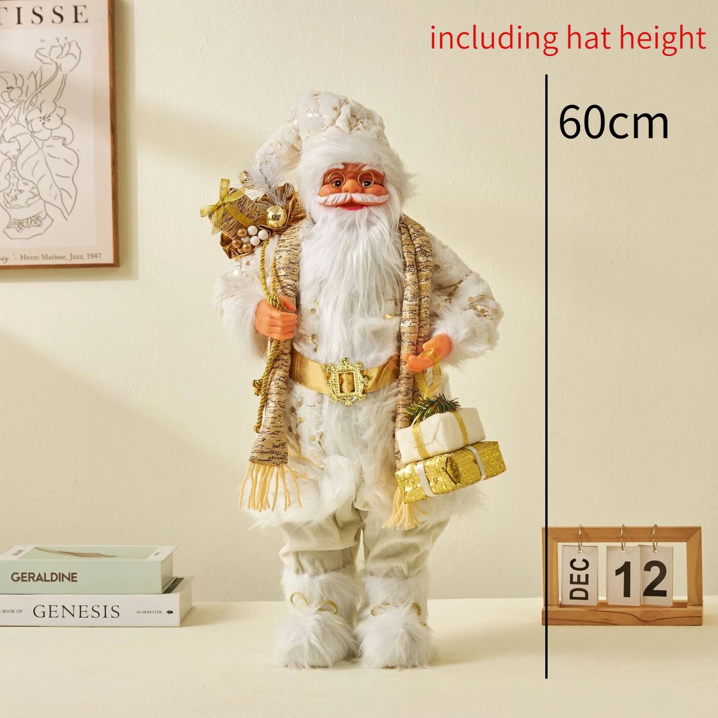 Papai Noel Papai Noel grande de 60cm, decoração de Feliz Natal para Lar, Feliz Ano Novo