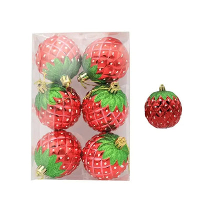 Enfeite Morango para Árvore de Natal Enfeites Natalinos Vermelhos para Árvore de Natal