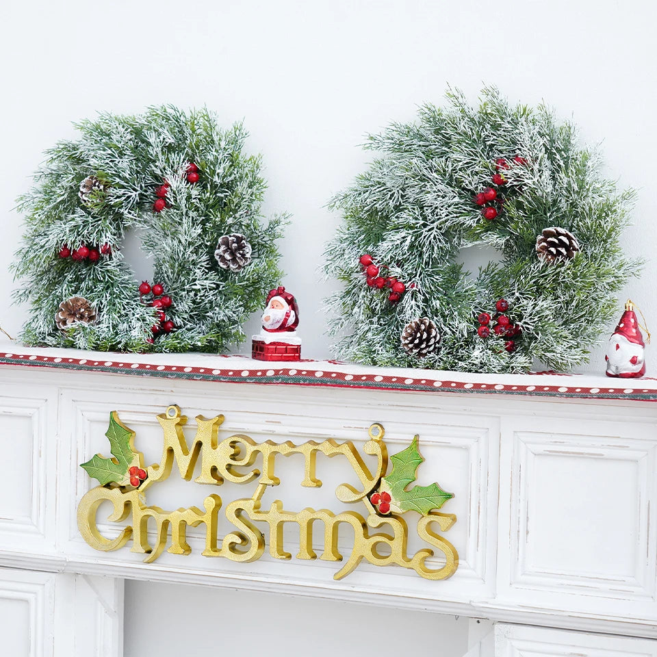 Guirlanda de Natal artificial corona decoração de guirlanda de Natal de plástico decorada