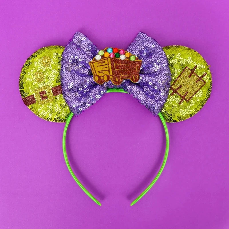 Tiaras Acessórios Disney orelha de rato com laço brilhante, Lantejoula de dupla celebração