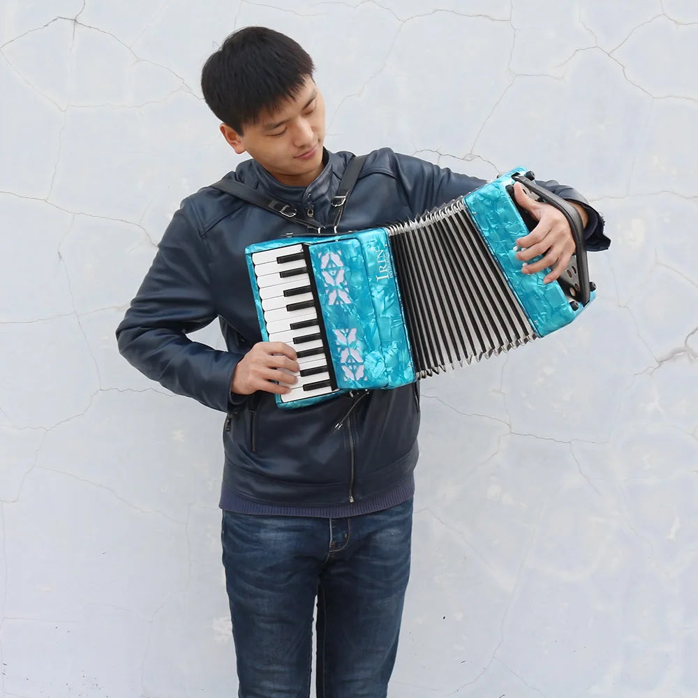 Acordeão, Acordeão DE Piano DE 22 Teclas para Crianças, Acordeão 8 Baixos (Céu azul)