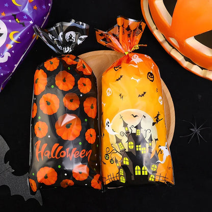 Sacos de celofane de Halloween, 50 unidades de sacos de doces de Halloween 50 peças