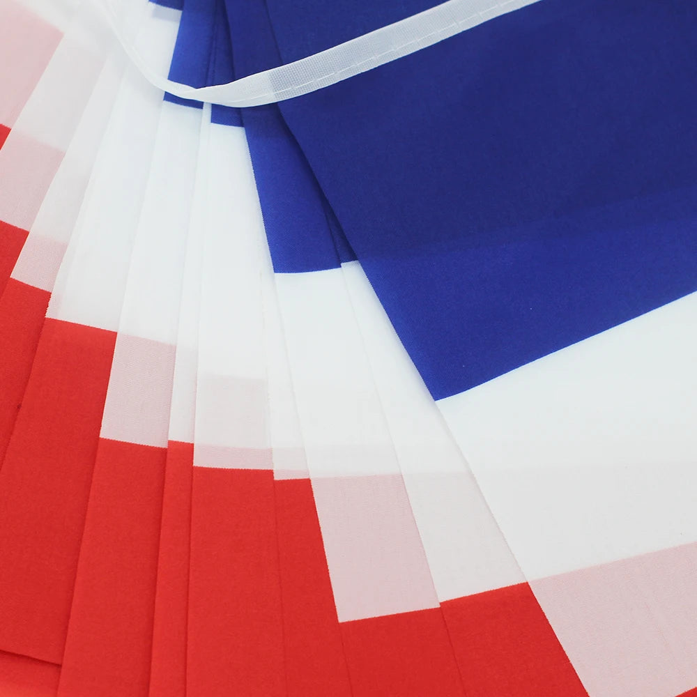 Bandeirinha Copa do Mundo Cordão de bandeira da França, 24 peças, faixa francesa externo