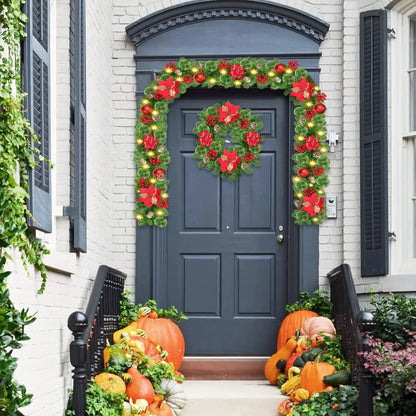 Guirlanda de Natal Comprimento 1 x 2,7 m LED Rattan Guirlanda de Natal para Mesa