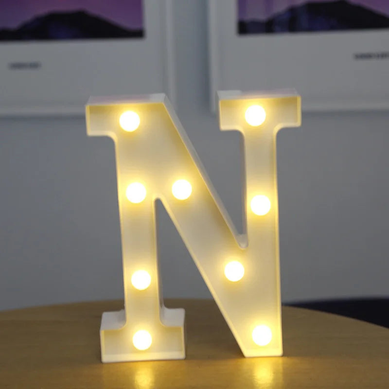 Letras de LED para letreiros, 26 letras iluminadas do alfabeto, luzes LED alimentadas