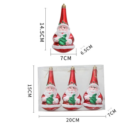 Natal 2 peças de decoração de árvore de Natal pequenas estatuetas de enfeite de Natal