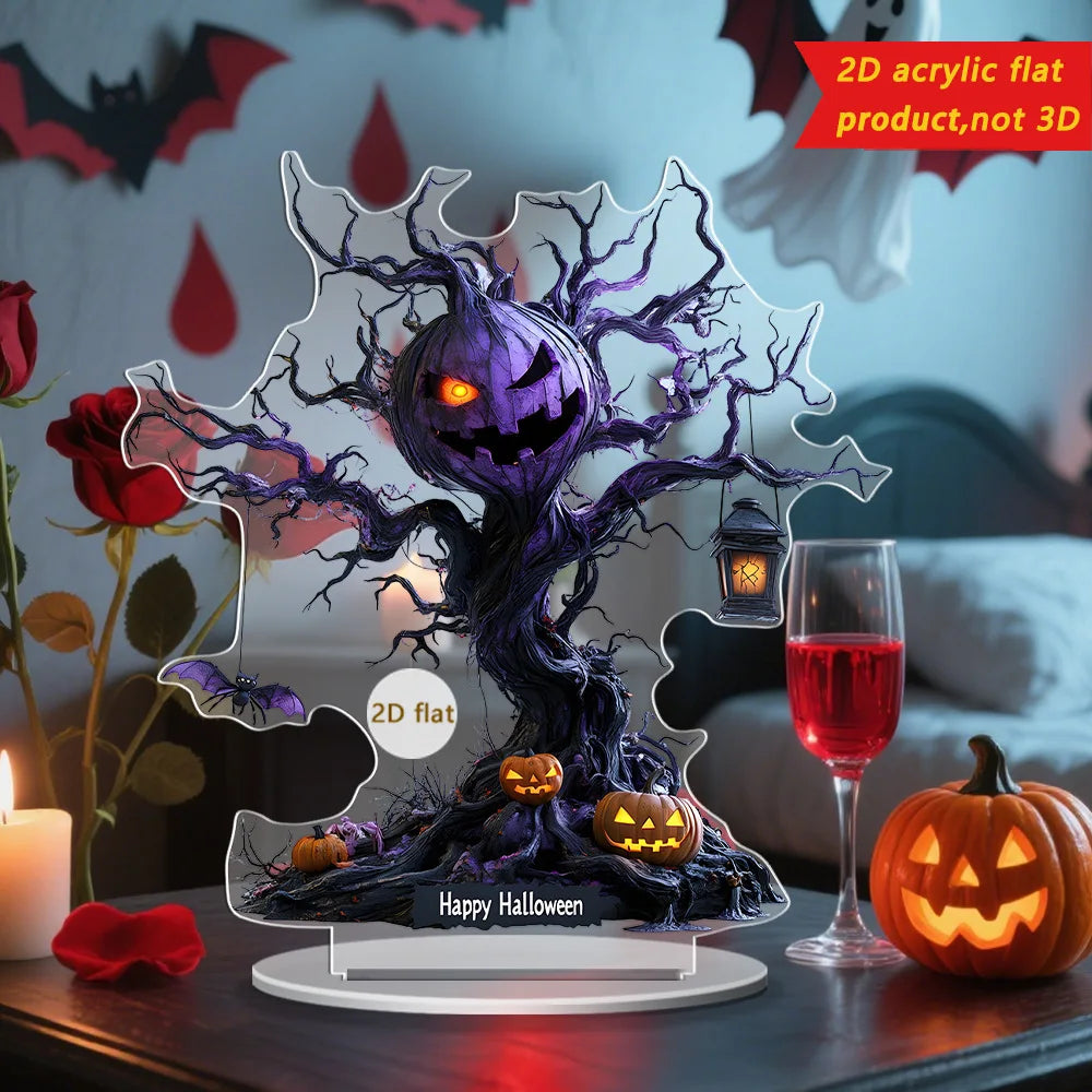 Decoração de árvores mortas Halloween ornamento de mesa halloween temático fantasma