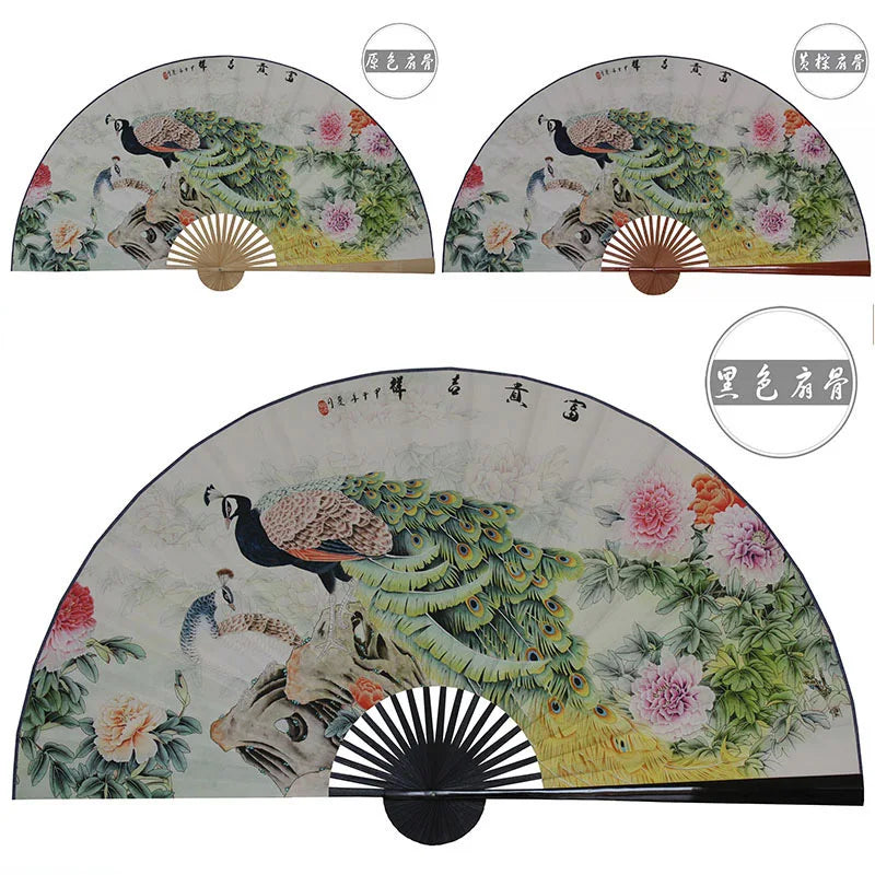 Grande Leque Pendurado, Decoração de Parede de Fundo, Leque Pendurado Artesanal