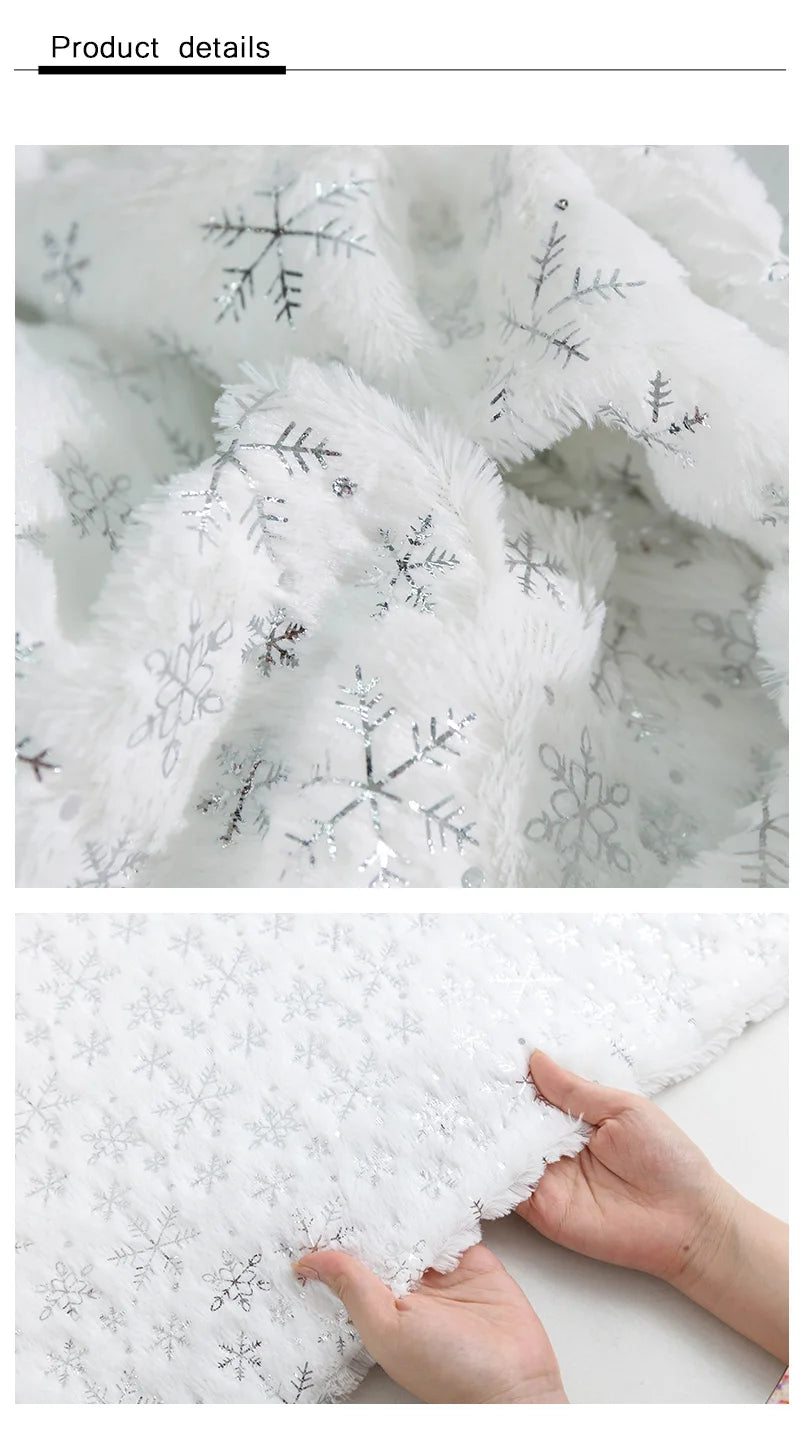 Toalha Estampa de Flocos Neves 40 Formas de Usar Árvore Natal, Saias, Capas de Almofada e 100% Poliéster
