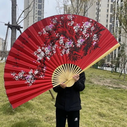 Leques mão dobrável desdobre, 63 Pol.160cm / 35.4 Pol.*90cm, Dobrável Cor Vermelho