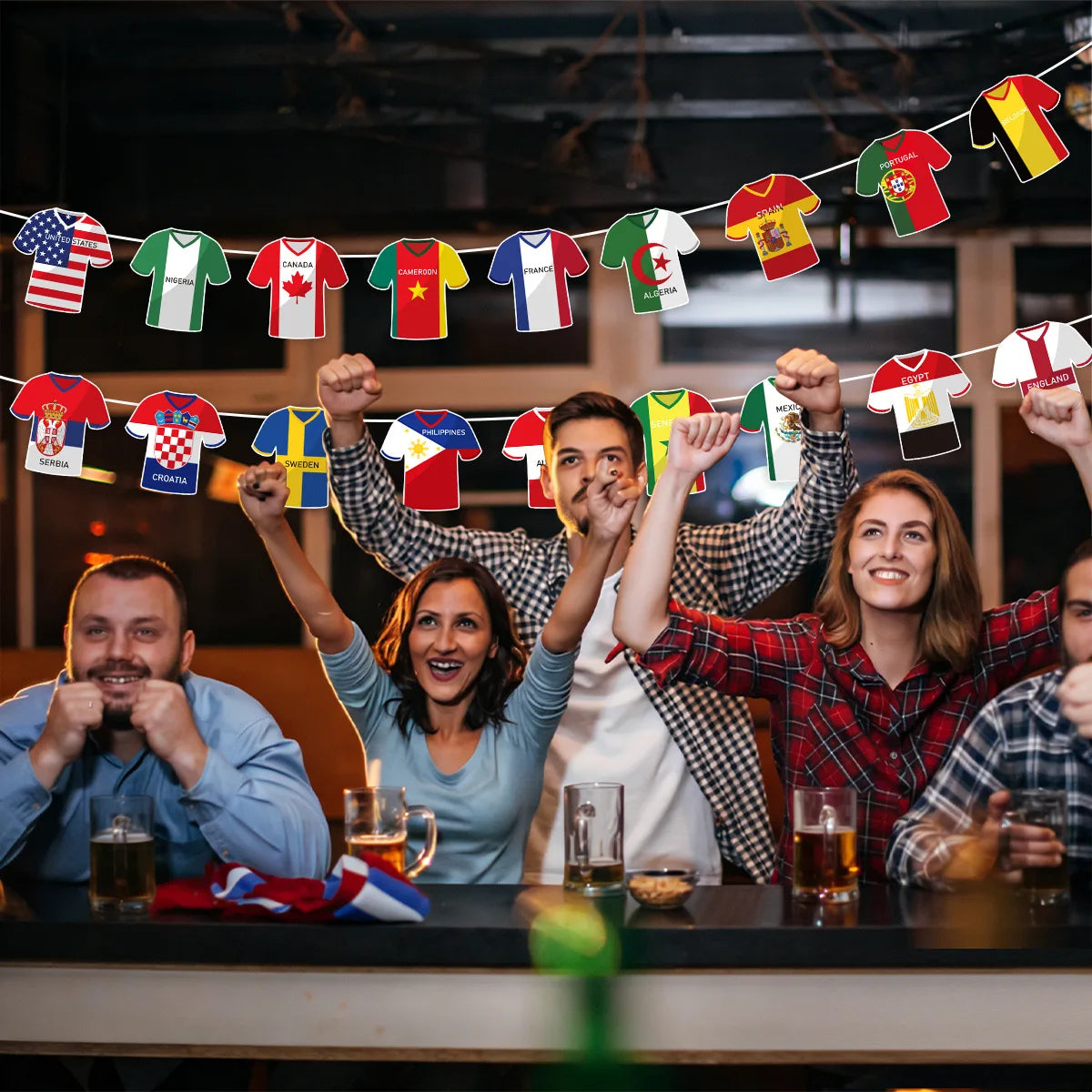 Bandeirinhas Copa do Mundo Internacional Decorativos De Futebol Para Festas E Bares