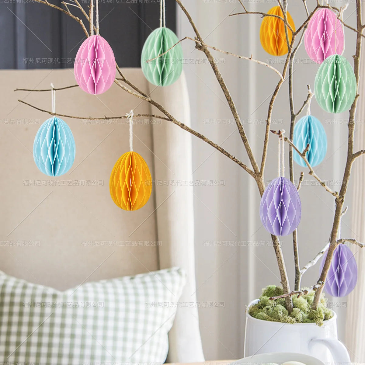 Papel para pendurar decoração de festa, 5 peças de bolas de favo de mel em forma