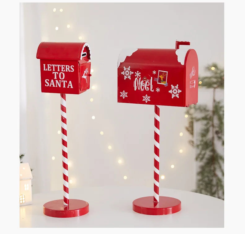 Caixa de correios pirulito estátua de caixa de correio de natal decorações natal decoração