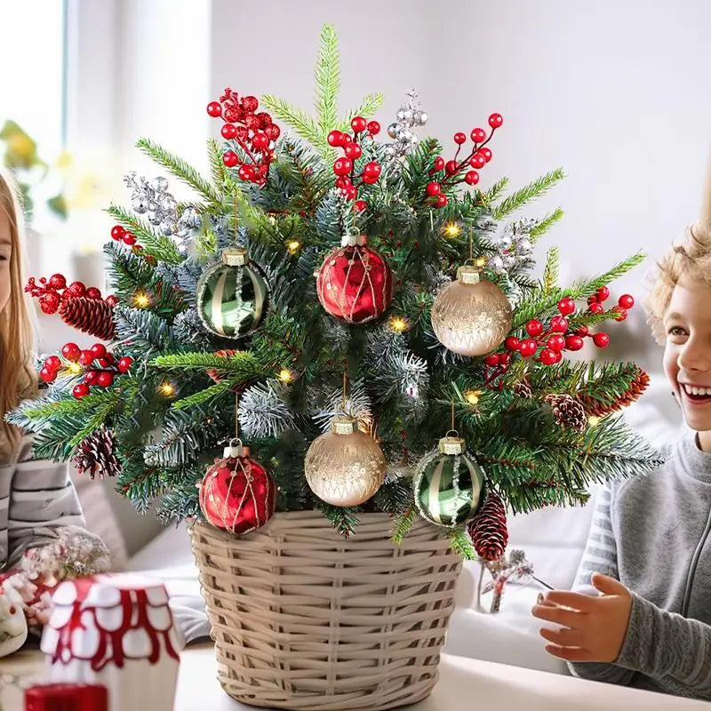 Bolas de Natal 6 Peças de Bolas de Natal de 6 cm Verde Vermelhão Brilhante Pendurar