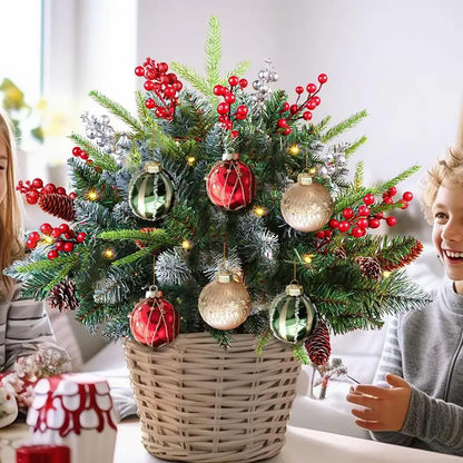 Bolas de Natal 6 Peças de Bolas de Natal de 6 cm Verde Vermelhão Brilhante Pendurar