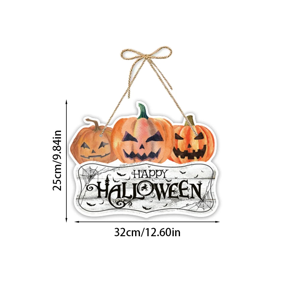 Decoração de parede, decoração de Halloween, placa pendurar tecido, doces travessuras