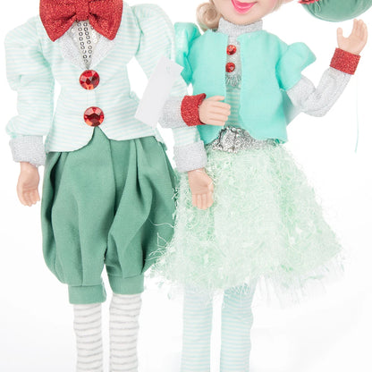 Elfo Decorativo para Shopping, Elfo Estatueta Pelúcia Artesanal Natal Vermelho, Verde, Rosa e Vinho