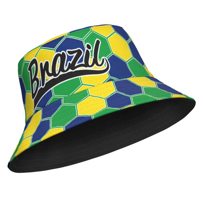 Chapéu balde bandeira Brasil unissex chapéu brasileiro embalável praia viagem pescador