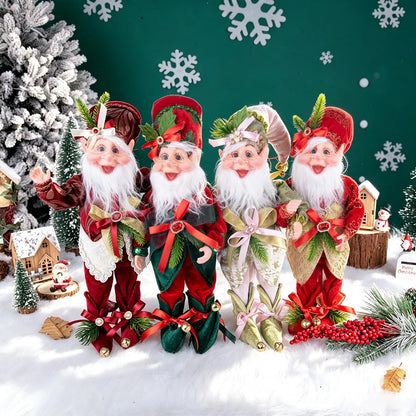 Enfeite Elfo Verde e Vermelho 45cm e 55cm Merita, Personagens Natalinos para Decoração