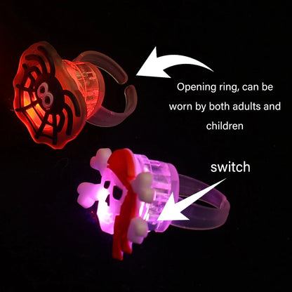 Anéis Halloween Luminosos 10 Peças De Anéis De Halloween Luminosos Led Creative
