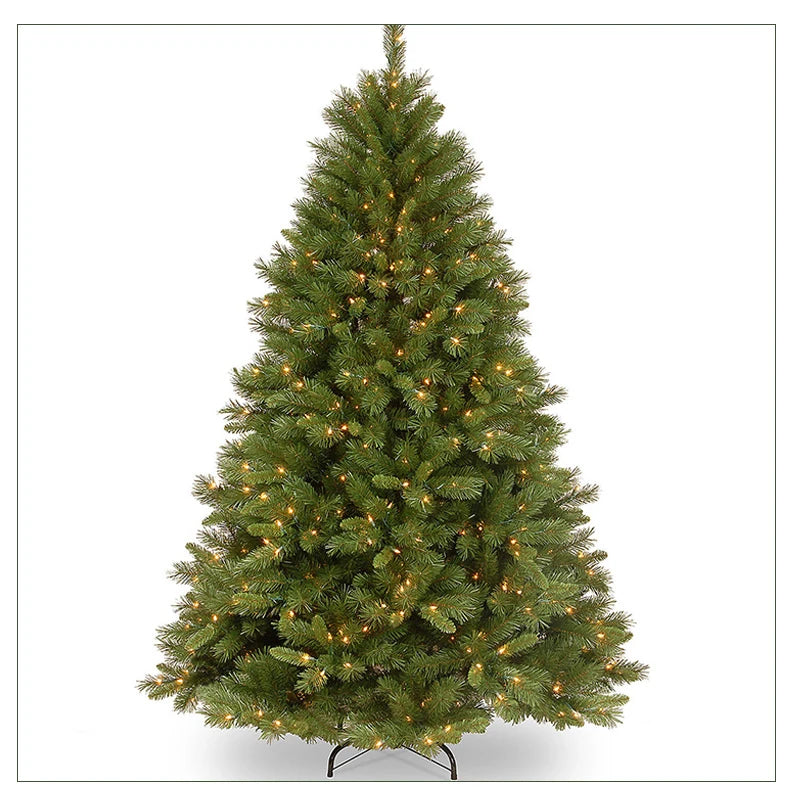 Árvore de Natal artificial PE e PVC, árvore de neve artificial com agulha intensiva suporte