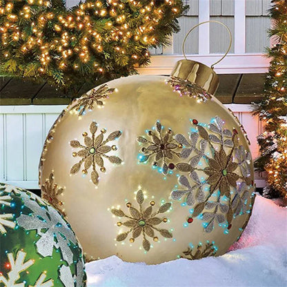 Bola de Natal inflável Genérica de PVC para Áreas Externas, Enfeite Árvore Natal 60cm