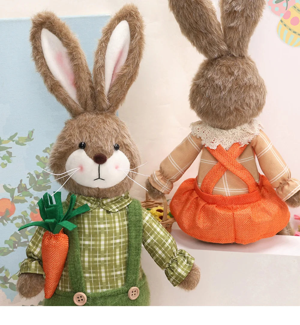 Coelho Páscoa Rústico Conjunto de 2 decoração páscoa estátuas coelho 59cm decoração