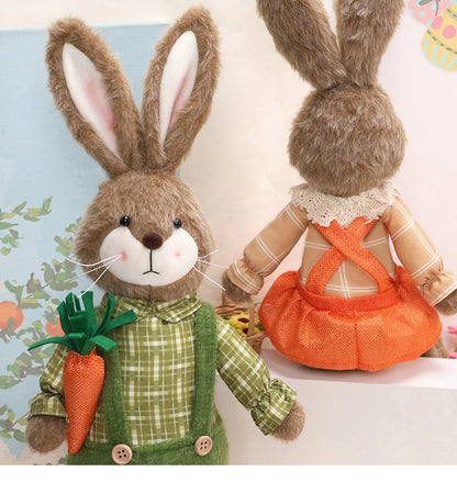 Coelho Páscoa Rústico Conjunto de 2 decoração páscoa estátuas coelho 59cm decoração