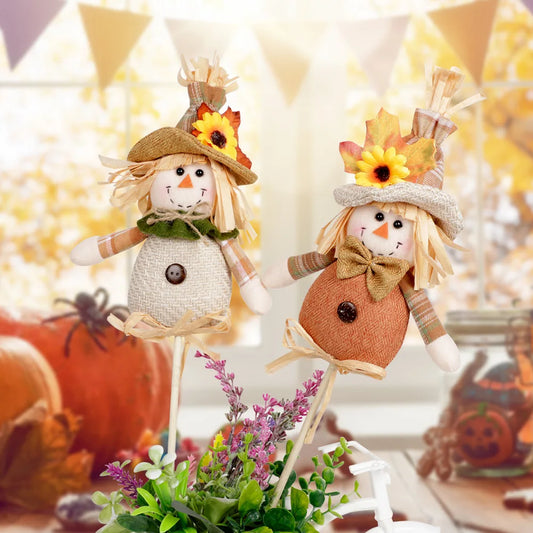 Kit com 2 Espantalhos No Palito 30cm para decoração festa junina