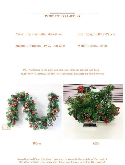 Guirlanda de Natal com luzes, Guirlanda de Natal Guirlanda de toque real de cedro dobrável