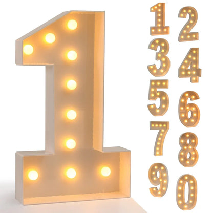 Moldura de letreiro com números iluminados de 4 pés com 60 números grande lâmpadas