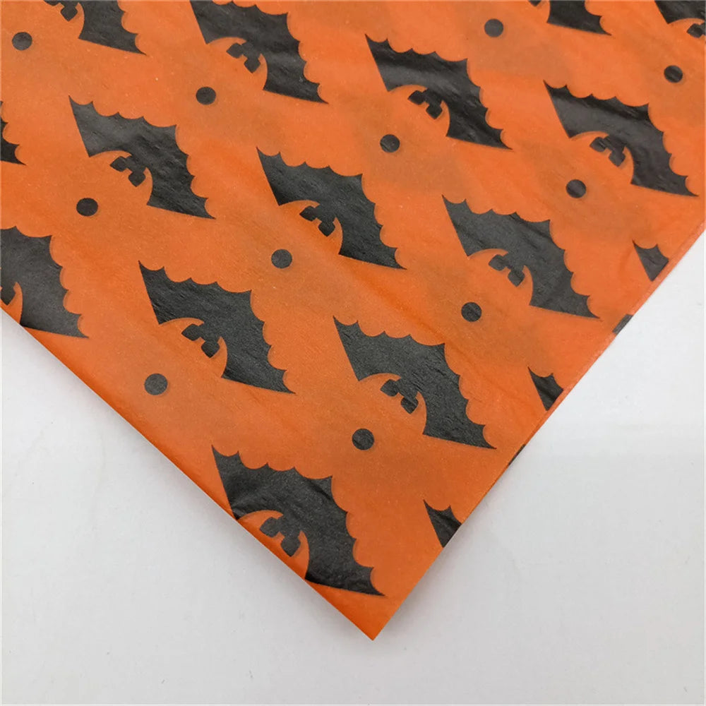 Papel de Seda Decorativo (Papel Tecido) com Estampas Temáticas de Halloween 50cm*35cm