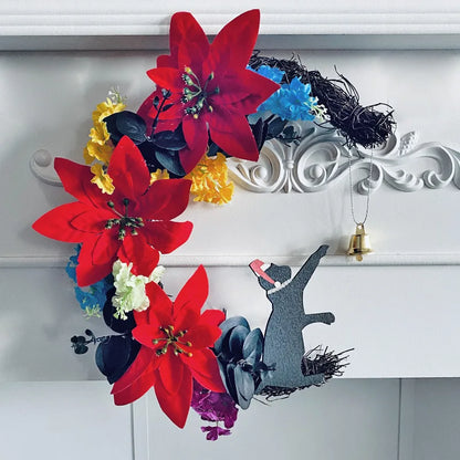 Guirlanda de Halloween, guirlandas de 14 polegadas para decoração bruxa na porta pendura